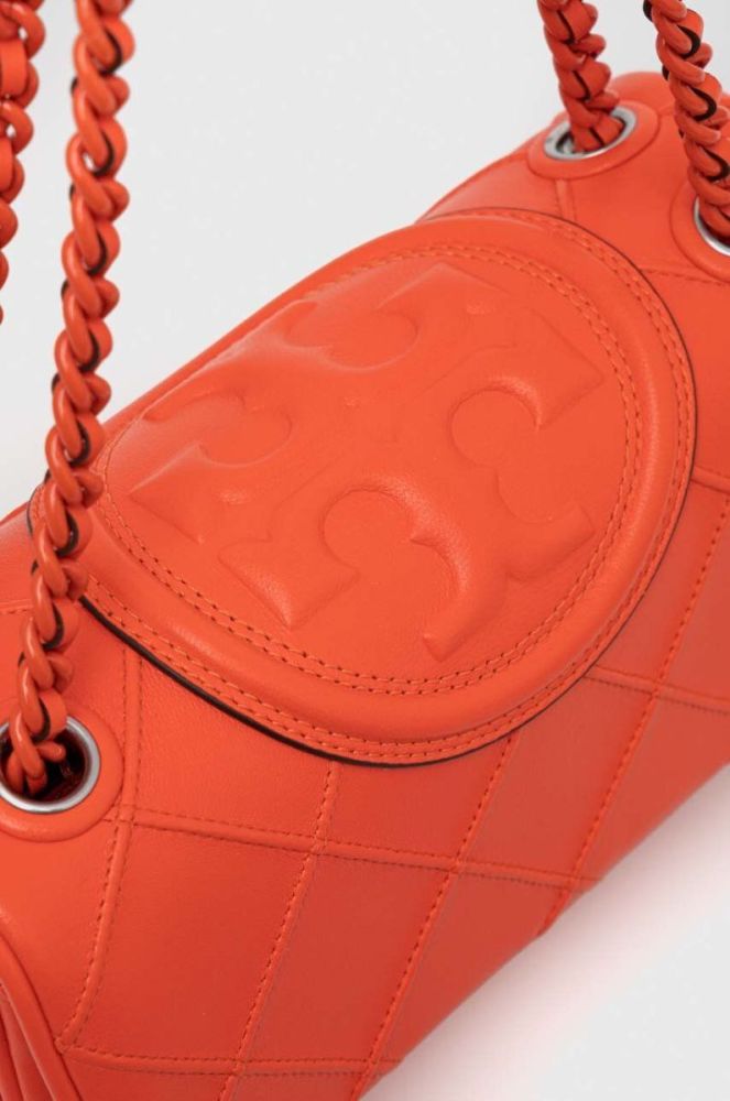 Шкіряна сумочка Tory Burch колір помаранчевий фото 4