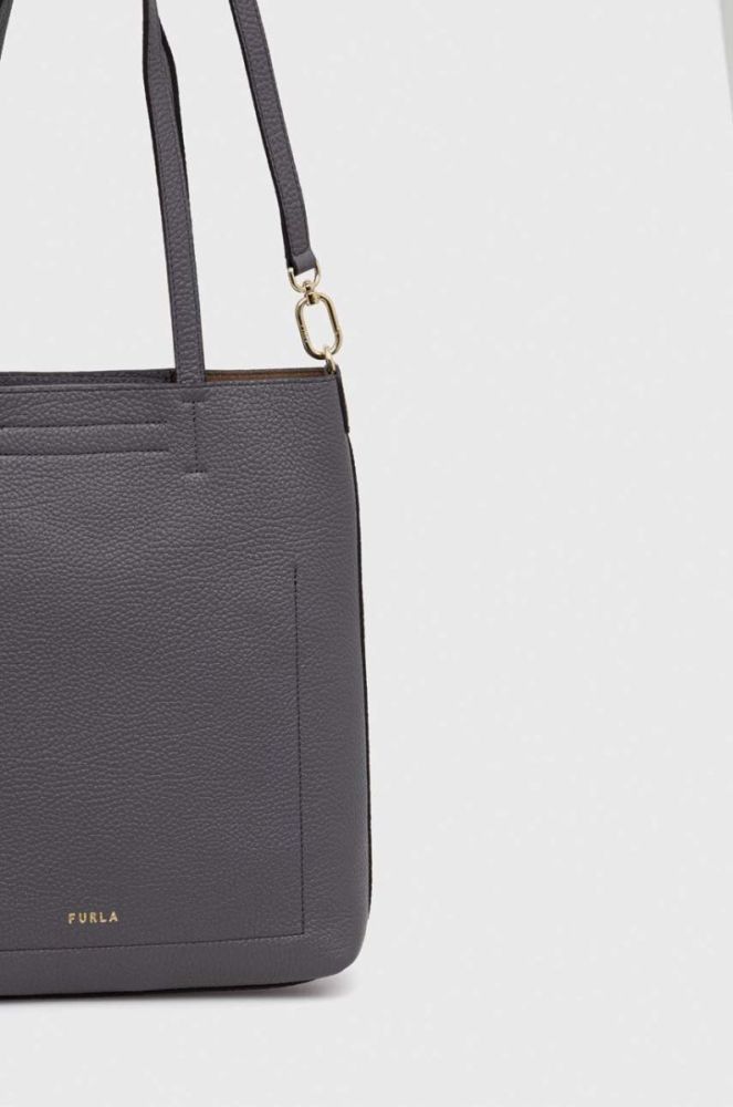 Шкіряна сумочка Furla колір сірий (3297168) фото 3