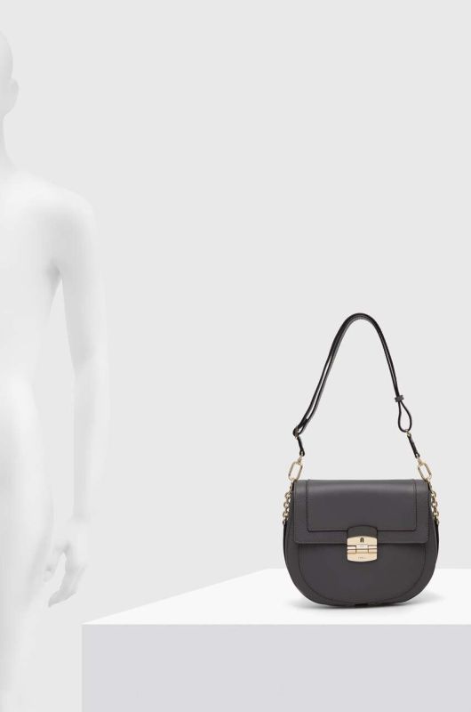 Шкіряна сумочка Furla Club 2 колір сірий