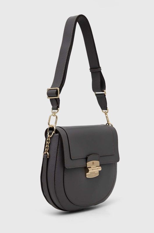 Шкіряна сумочка Furla Club 2 колір сірий