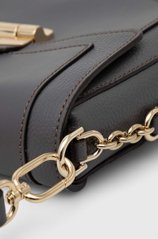 Шкіряна сумочка Furla Club 2 колір сірий
