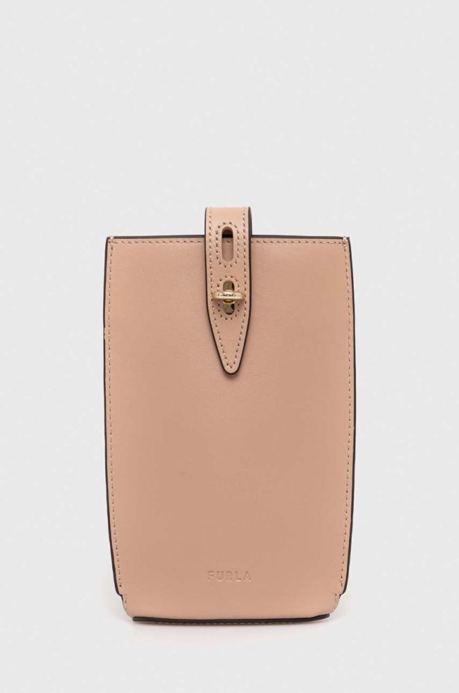 Шкіряний чохол на телефон Furla колір рожевий