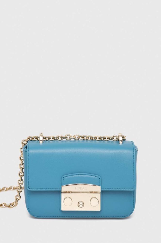 Шкіряна сумочка Furla колір блакитний (3313541)