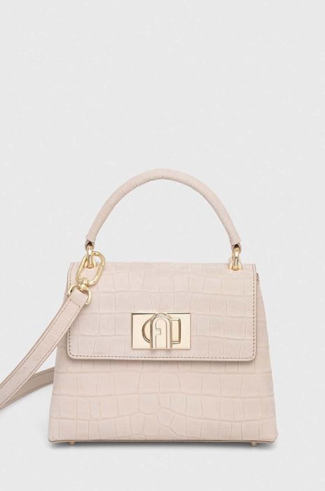Шкіряна сумочка Furla колір бежевий (3313542)