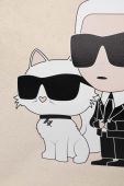 Бавовняна сумка Karl Lagerfeld колір бежевий
