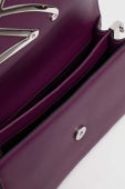 Шкіряна сумочка Karl Lagerfeld колір фіолетовий (3493772)