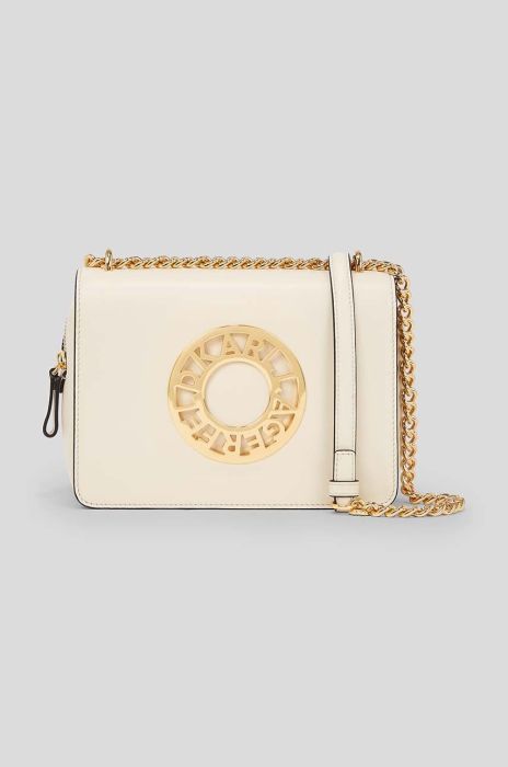 Шкіряна сумочка Karl Lagerfeld колір бежевий (3354528)