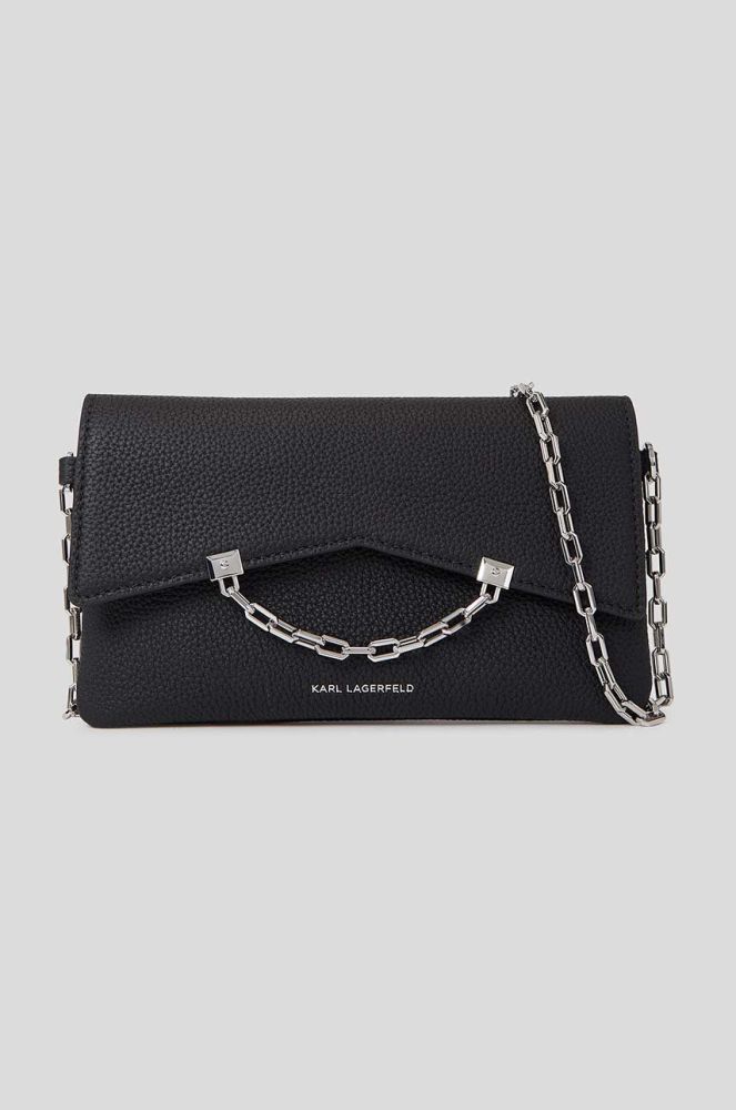Шкіряна сумочка Karl Lagerfeld колір чорний (3347405)