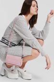 Шкіряна сумочка Karl Lagerfeld ICON K SM FLAP SHB SUEDE колір рожевий