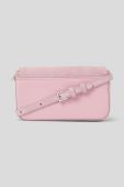 Шкіряна сумочка Karl Lagerfeld ICON K SM FLAP SHB SUEDE колір рожевий