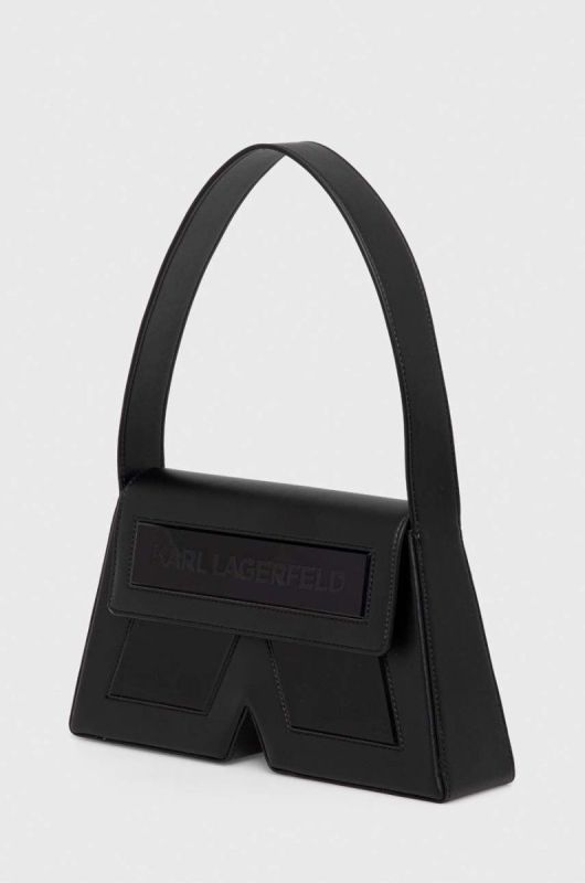 Шкіряна сумочка Karl Lagerfeld ICON K SHB LEATHER колір чорний фото 2