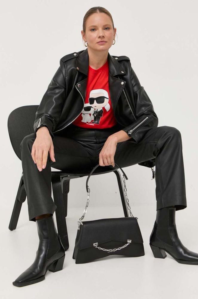 Шкіряна сумочка Karl Lagerfeld колір чорний (3354538) фото 6