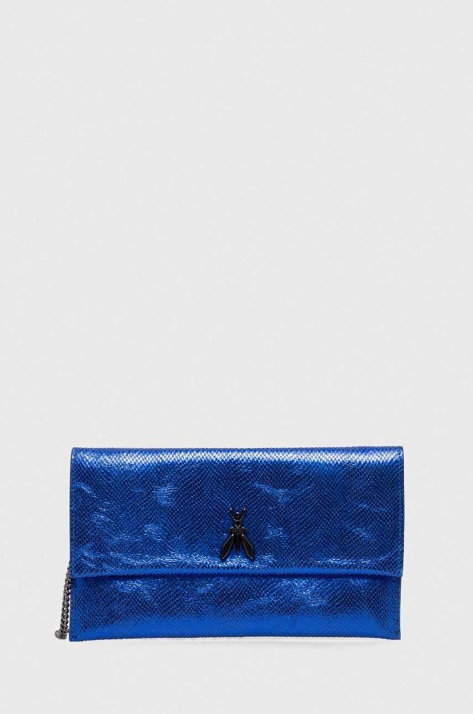 Шкіряна сумка Patrizia Pepe колір блакитний