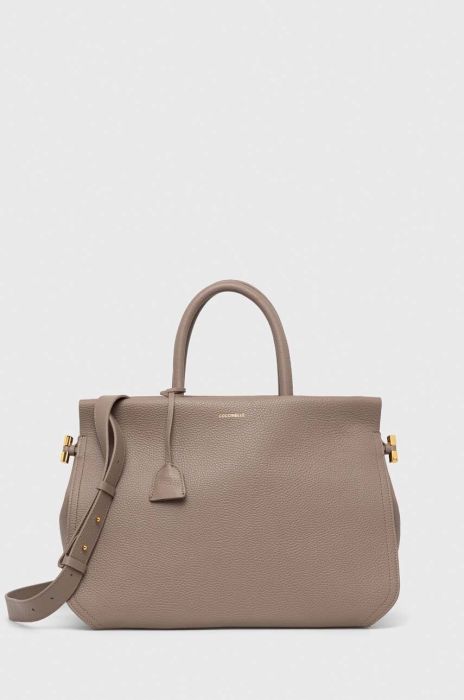 Шкіряна сумочка Coccinelle колір бежевий (3534801)