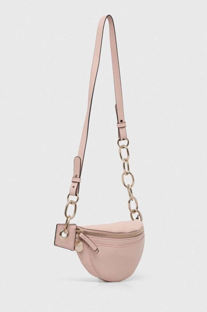 Шкіряна сумка на пояс Red Valentino колір бежевий фото 2