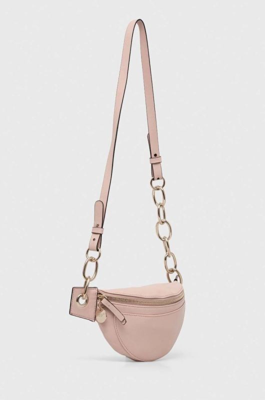 Шкіряна сумка на пояс Red Valentino колір бежевий фото 2