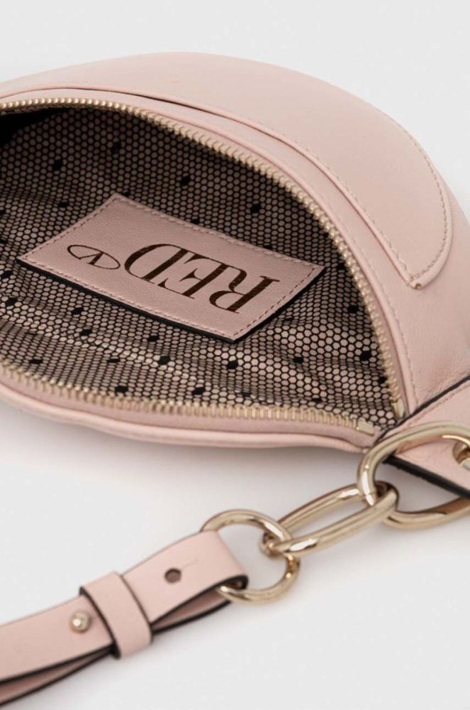 Шкіряна сумка на пояс Red Valentino колір бежевий фото 4