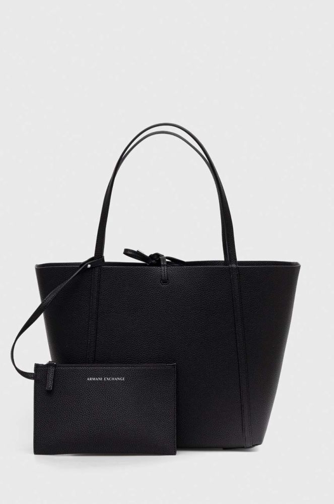 Двостороння сумочка Armani Exchange колір чорний
