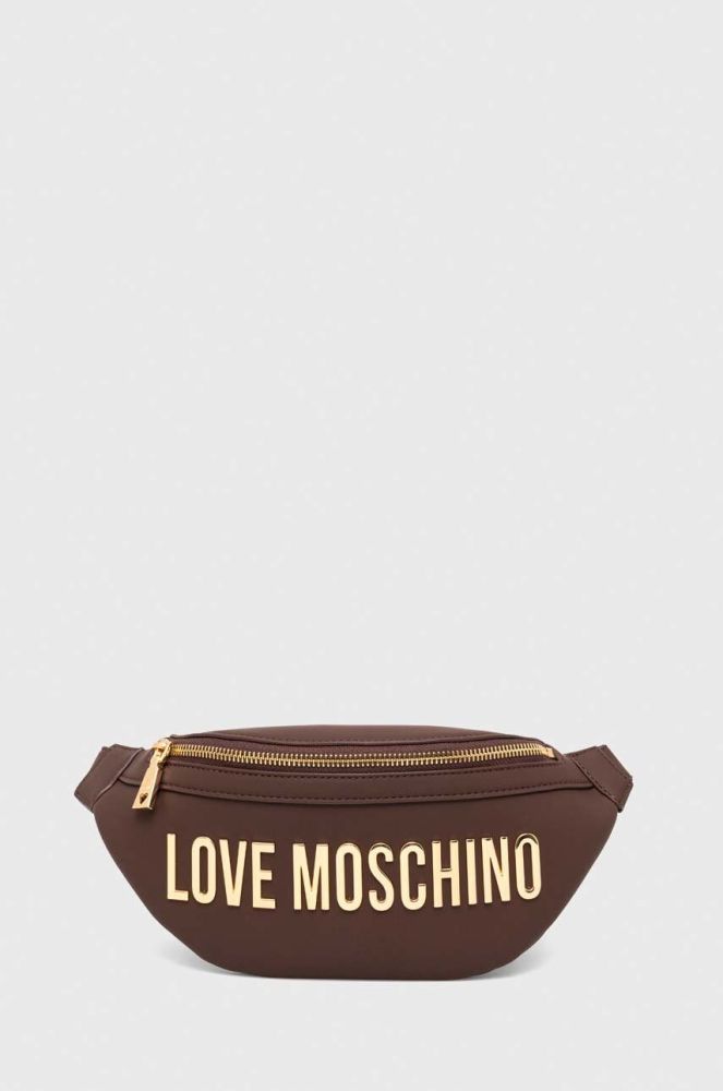 Сумка на пояс Love Moschino колір коричневий