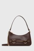 Шкіряна сумочка Love Moschino колір коричневий