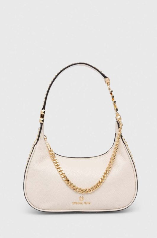 Шкіряна сумочка MICHAEL Michael Kors колір бежевий (3468027)