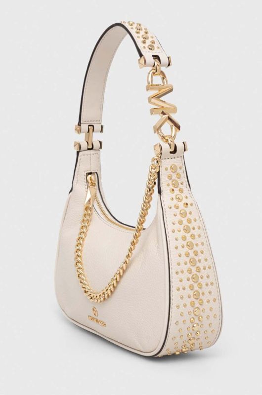 Шкіряна сумочка MICHAEL Michael Kors колір бежевий (3468027) фото 2