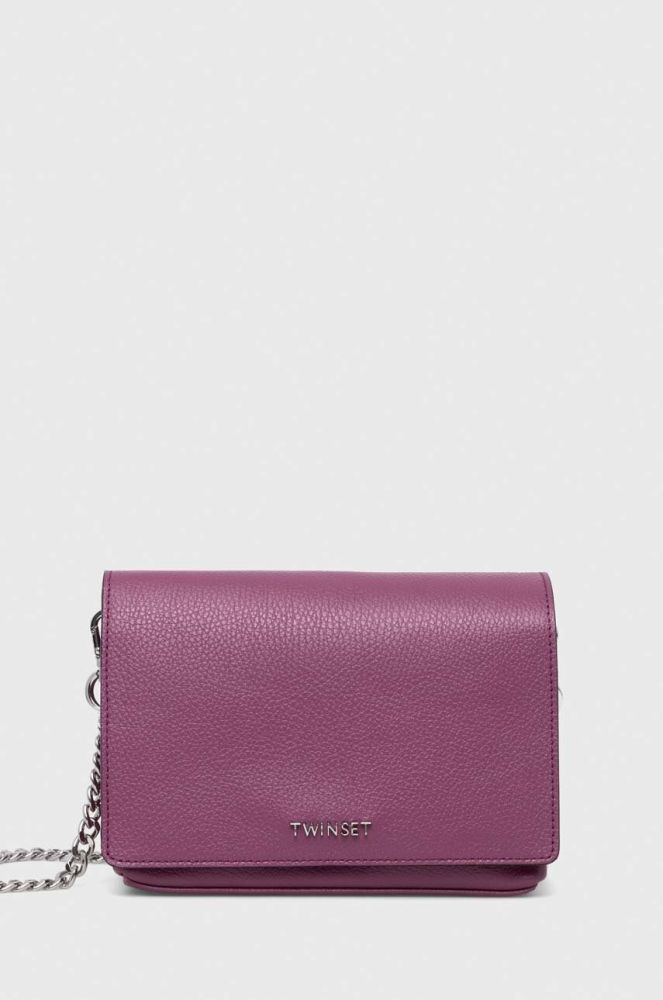 Шкіряна сумочка Twinset колір фіолетовий (3455366)