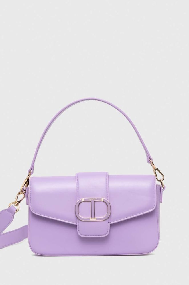 Шкіряна сумочка Twinset колір фіолетовий (3455371)