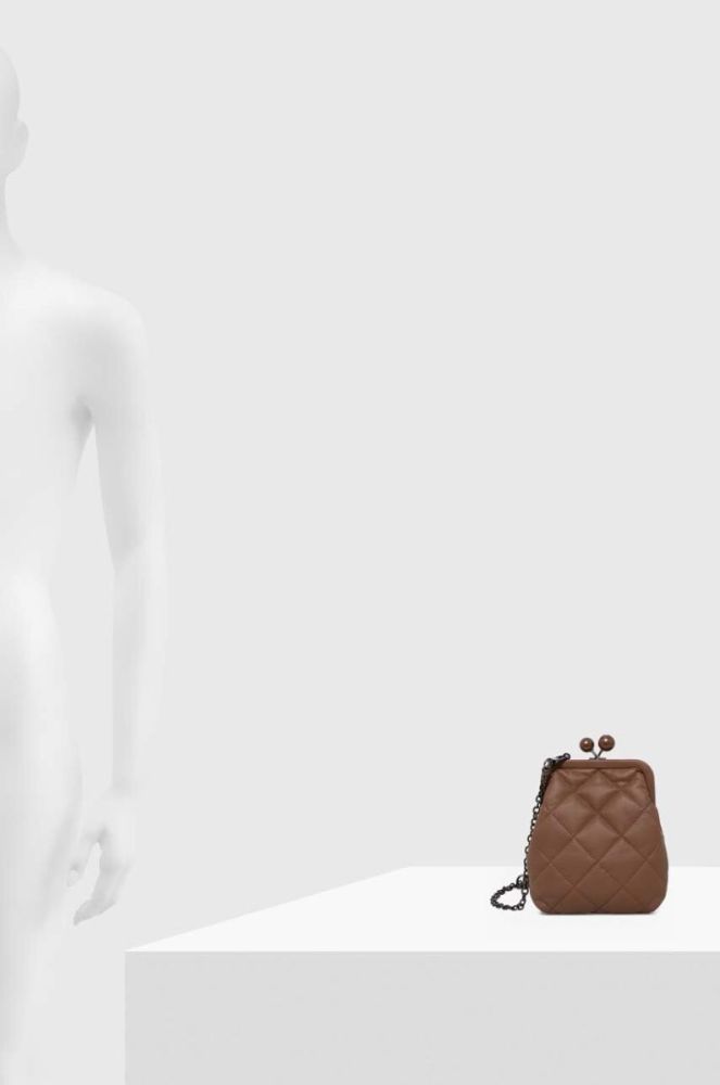 Шкіряна сумка Weekend Max Mara колір коричневий фото 7
