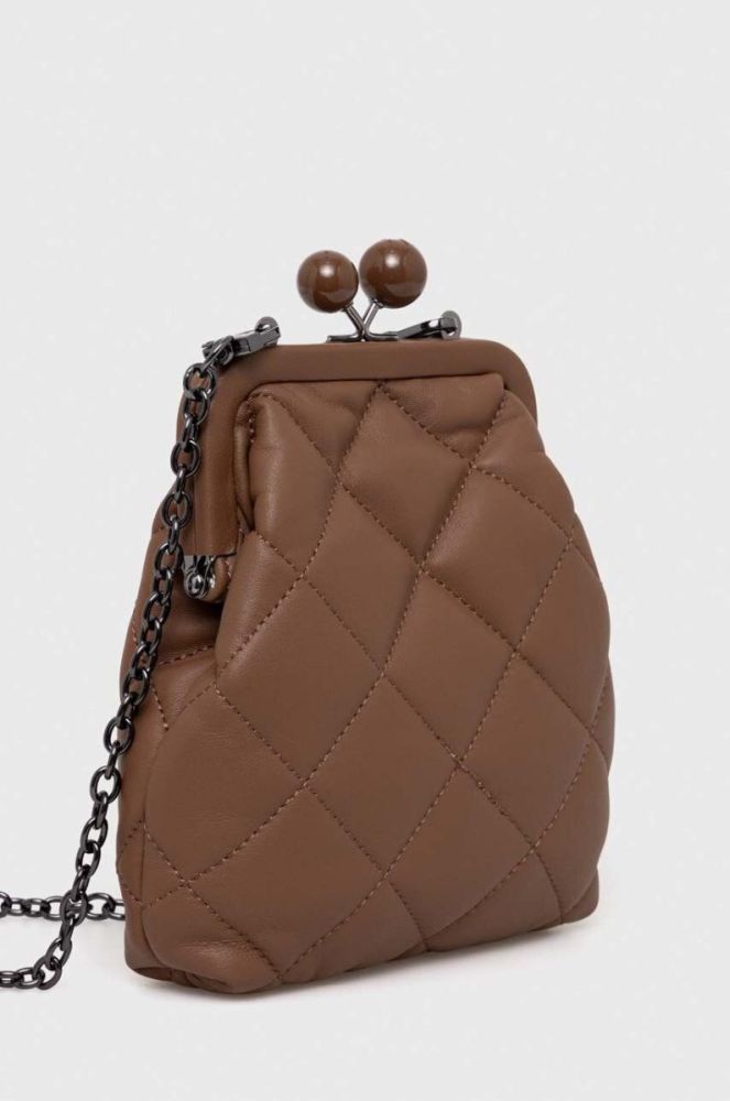 Шкіряна сумка Weekend Max Mara колір коричневий фото 2