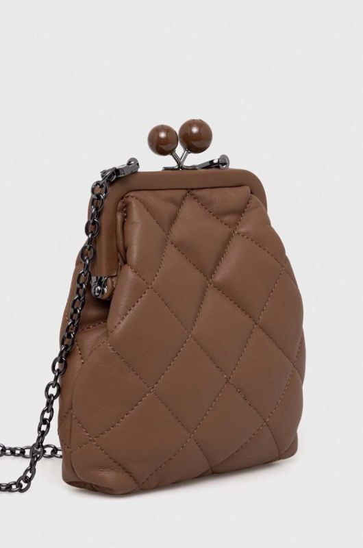 Шкіряна сумка Weekend Max Mara колір коричневий фото 2