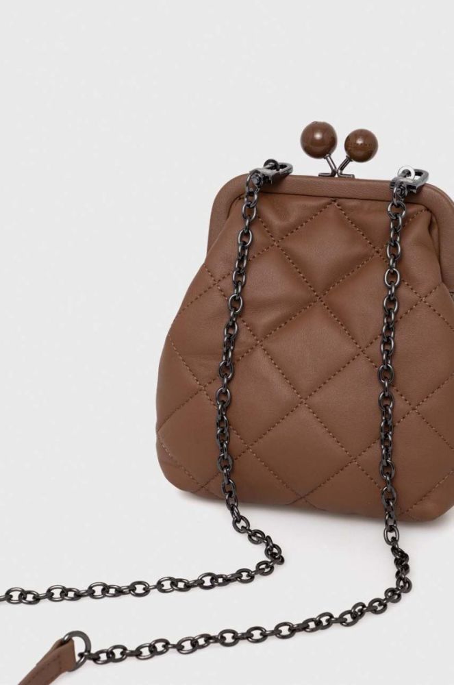 Шкіряна сумка Weekend Max Mara колір коричневий фото 3