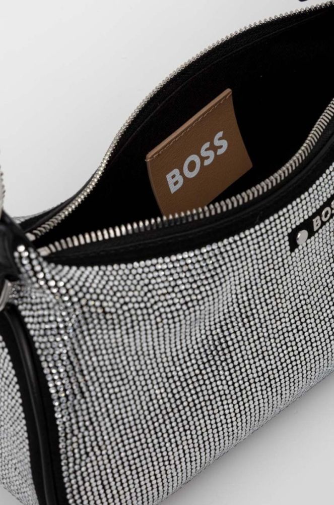 Замшева сумочка BOSS колір чорний фото 6