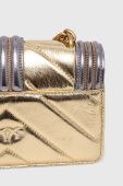 Шкіряна сумочка Pinko колір золотий