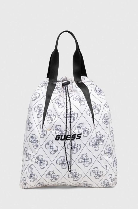 Рюкзак Guess колір білий великий візерунок (3598824)