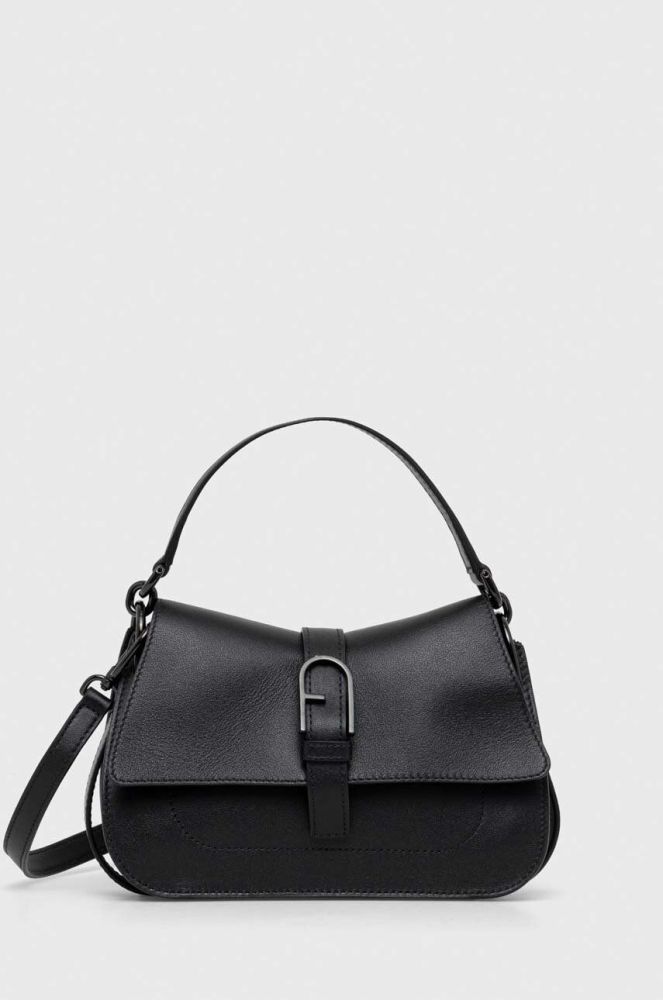 Шкіряна сумочка Furla Flow Mini колір чорний