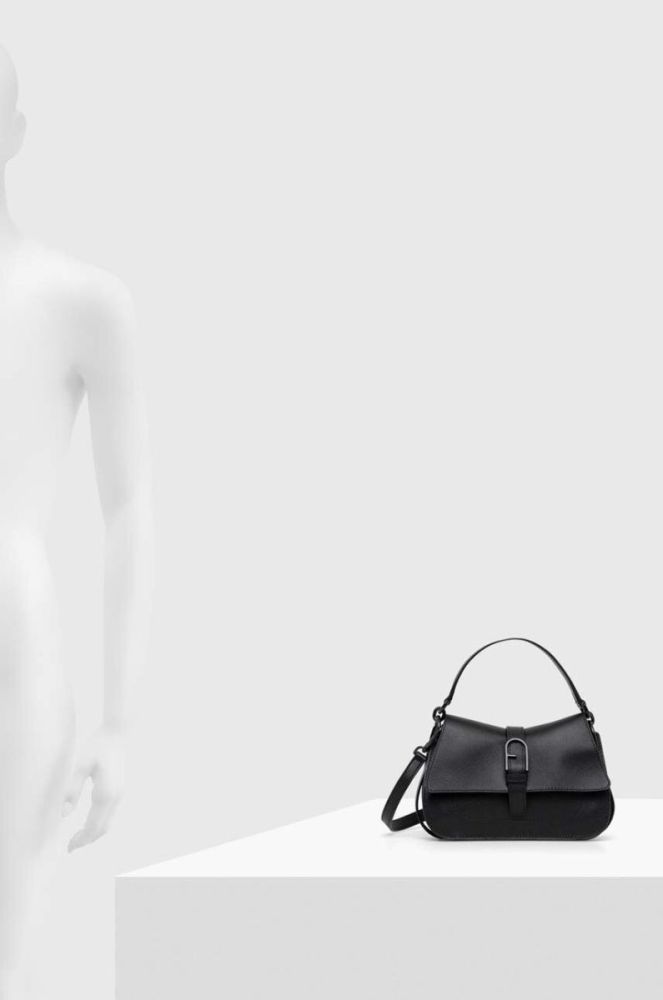 Шкіряна сумочка Furla Flow Mini колір чорний фото 8