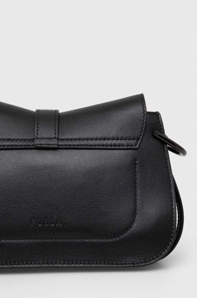 Шкіряна сумочка Furla Flow Mini колір чорний фото 5