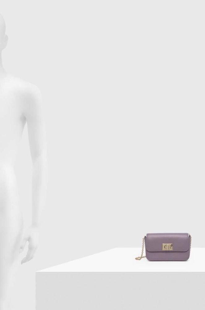 Шкіряна сумочка Furla колір фіолетовий (3508357) фото 6