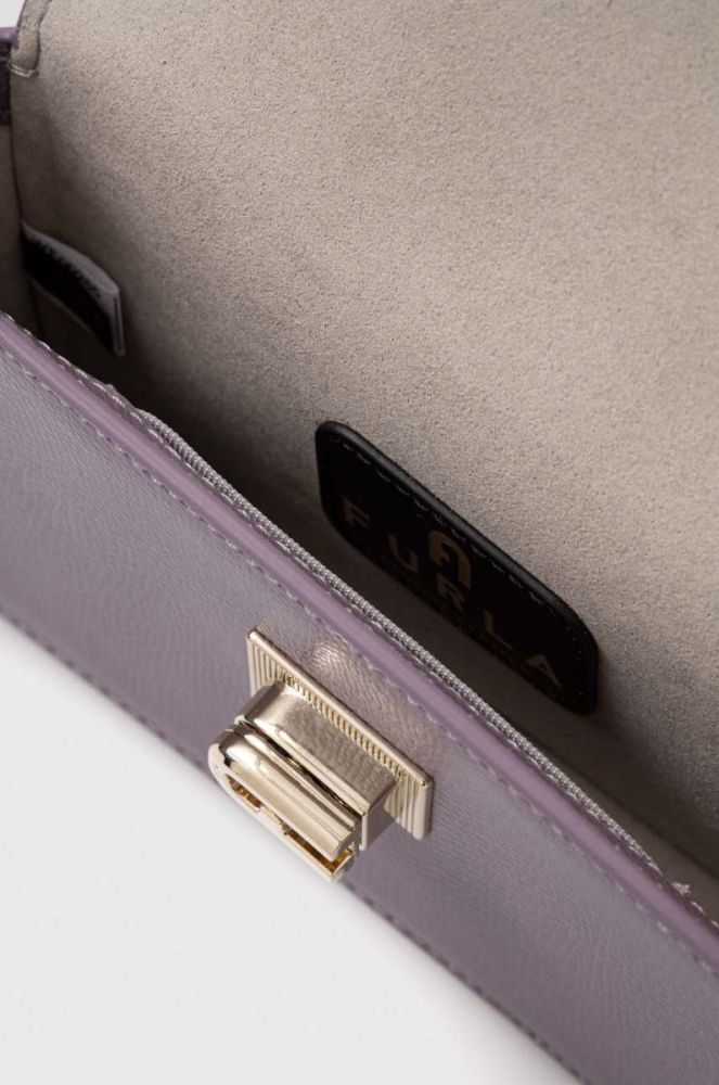 Шкіряна сумочка Furla колір фіолетовий (3508357) фото 5