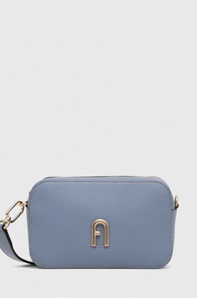 Шкіряна сумочка Furla Primula колір блакитний