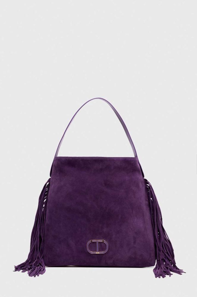 Замшева сумочка Twinset колір фіолетовий