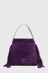 Замшева сумочка Twinset колір фіолетовий