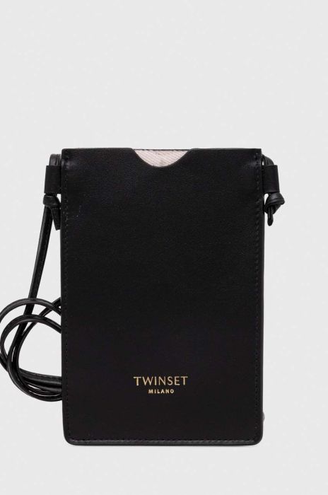 Шкіряний чохол на телефон Twinset колір чорний Шкіряний чохол на телефон Twinset колір чорний