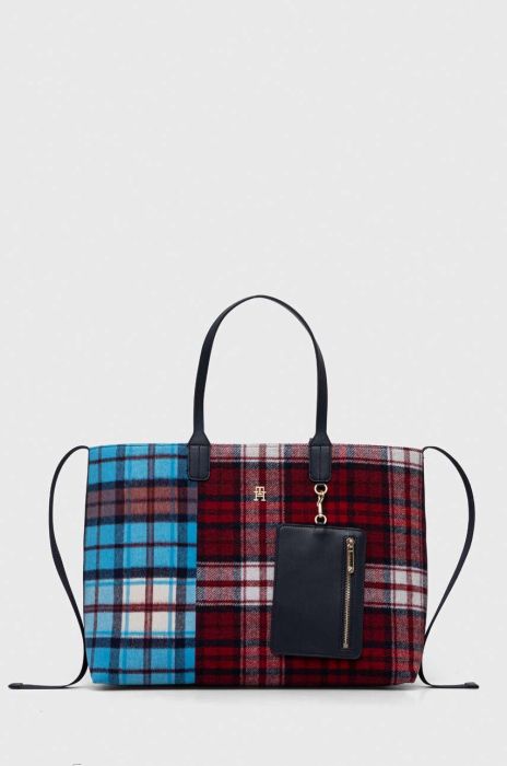 Сумочка з домішкою вовни Tommy Hilfiger колір синій Сумочка з домішкою вовни Tommy Hilfiger колір синій