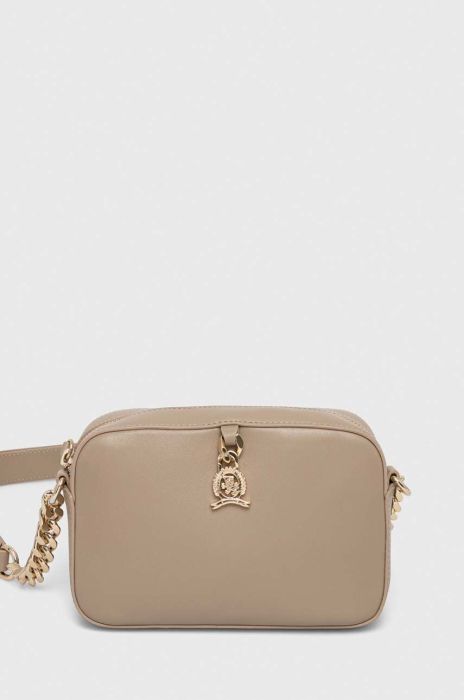 Шкіряна сумочка Tommy Hilfiger колір бежевий (3432610)