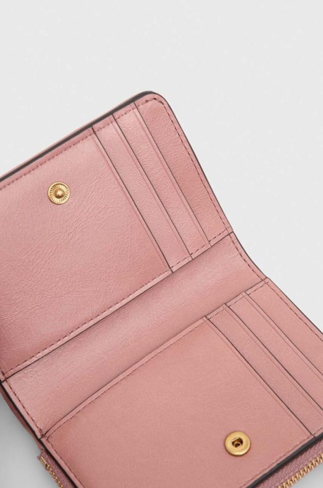 Шкіряний гаманець Tory Burch жіночий колір рожевий фото 3