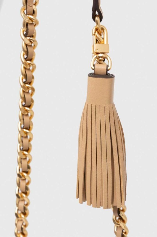 Шкіряна сумочка Tory Burch колір бежевий (3447662) фото 4