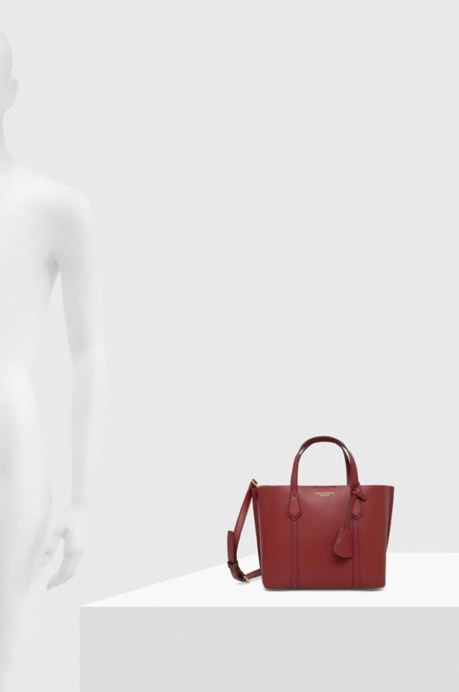Шкіряна сумочка Tory Burch колір бордовий (3542732) фото 6