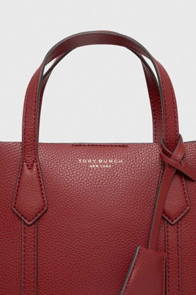 Шкіряна сумочка Tory Burch колір бордовий (3542732) фото 4